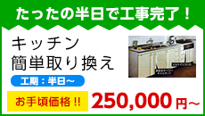 たったの半日で工事完了